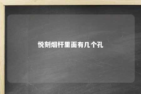 悦刻烟杆里面有几个孔