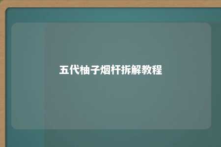 五代柚子烟杆拆解教程