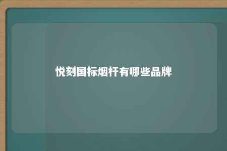 悦刻国标烟杆有哪些品牌